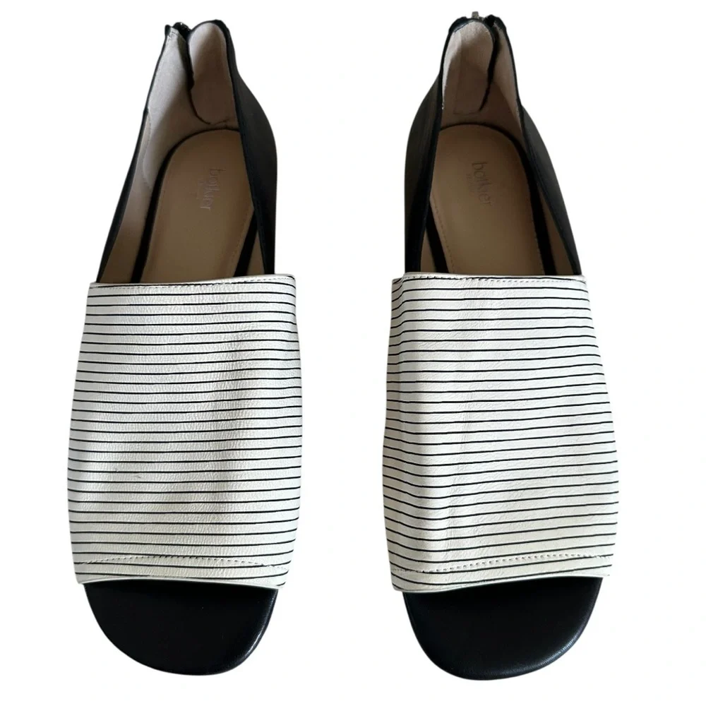 Botkier New York Maxine Peep Toe Striped Flats Size 9.5